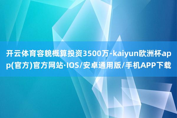 开云体育容貌概算投资3500万-kaiyun欧洲杯app(官方)官方网站·IOS/安卓通用版/手机APP下载