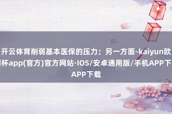 开云体育削弱基本医保的压力；另一方面-kaiyun欧洲杯app(官方)官方网站·IOS/安卓通用版/手机APP下载