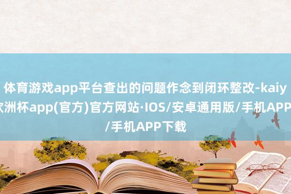 体育游戏app平台查出的问题作念到闭环整改-kaiyun欧洲杯app(官方)官方网站·IOS/安卓通用版/手机APP下载