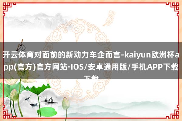 开云体育对面前的新动力车企而言-kaiyun欧洲杯app(官方)官方网站·IOS/安卓通用版/手机APP下载